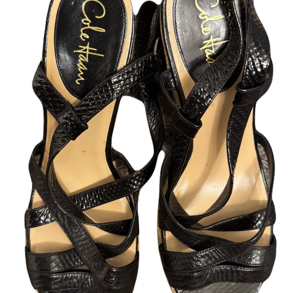 Cole Haan Black High Heel Strappy Sandals